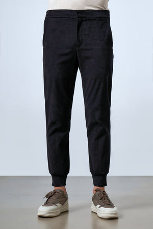 Beli Lastikli Ribanalı Erkek Jogger Pantolon - Siyah