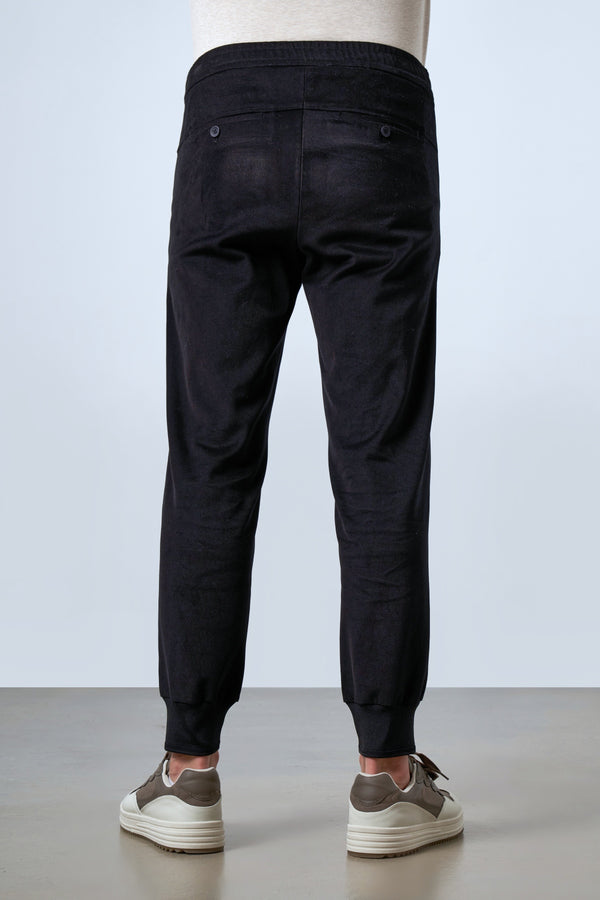 Beli Lastikli Ribanalı Erkek Jogger Pantolon - Siyah