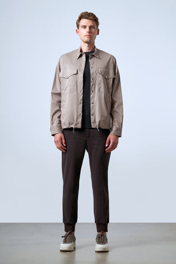 Cep Detaylı Erkek Dış Gömlek - Bej