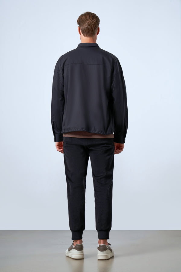 Cep Detaylı Erkek Dış Gömlek - Siyah