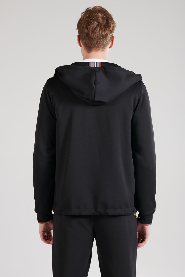 Çift Taraflı Kapüşonlu Erkek Mont - Siyah Kahverengi