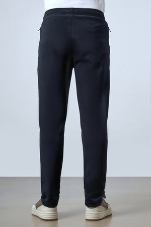 Deri Şeritli Fermuarlı Cep Detaylı Erkek Eşofman Altı - Siyah