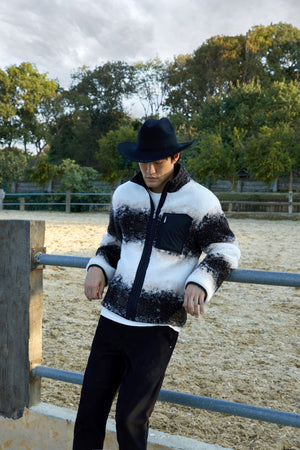 Dokuma Cep Detaylı Degrade Erkek Serpa Ceket - Kahverengi