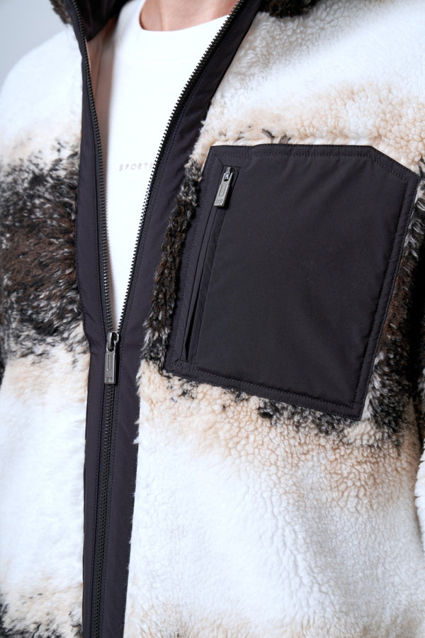 Dokuma Cep Detaylı Degrade Erkek Serpa Ceket - Kahverengi