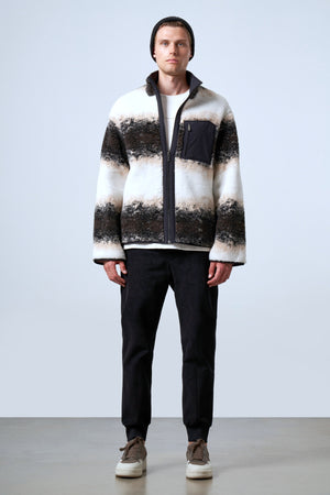 Dokuma Cep Detaylı Degrade Erkek Serpa Ceket - Kahverengi