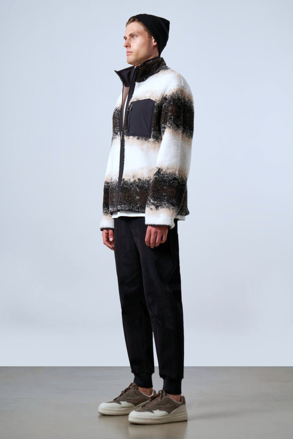 Dokuma Cep Detaylı Degrade Erkek Serpa Ceket - Kahverengi