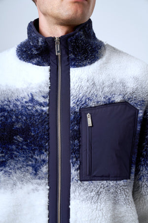 Dokuma Cep Detaylı Degrade Erkek Serpa Ceket - Lacivert