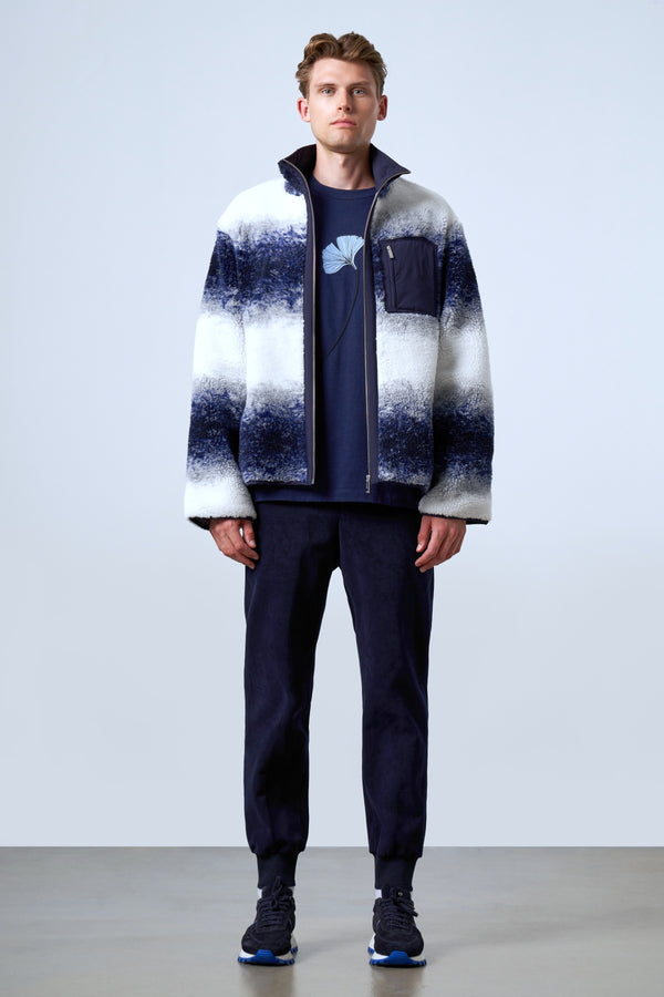 Dokuma Cep Detaylı Degrade Erkek Serpa Ceket - Lacivert