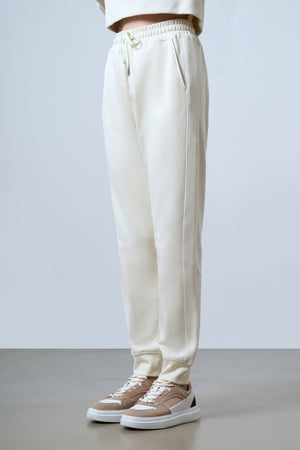 Panelli Kadın Jogger Pantolon - Ekru