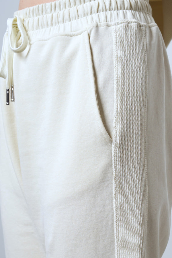 Panelli Kadın Jogger Pantolon - Ekru