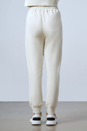 Panelli Kadın Jogger Pantolon - Ekru