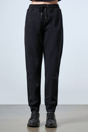 Panelli Kadın Jogger Pantolon - Siyah