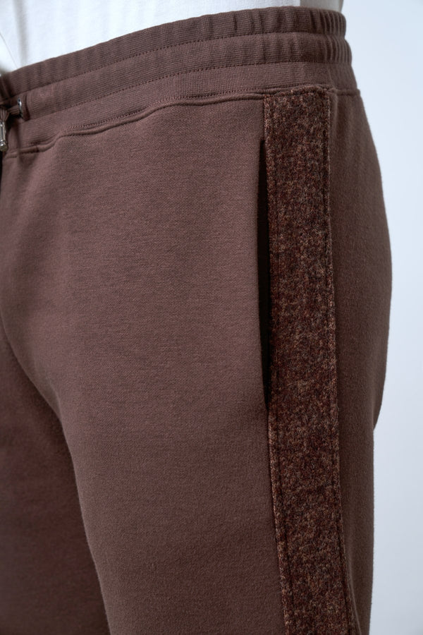 Yan Panelli Erkek Eşofman Altı - Kahverengi