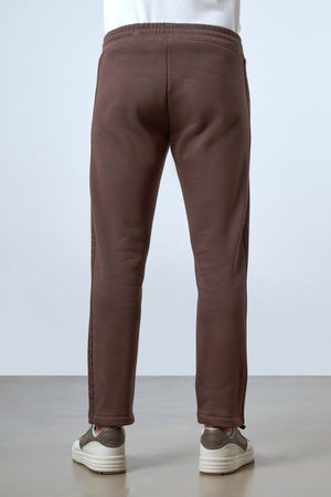 Yan Panelli Erkek Eşofman Altı - Kahverengi