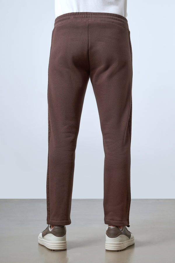 Yan Panelli Erkek Eşofman Altı - Kahverengi