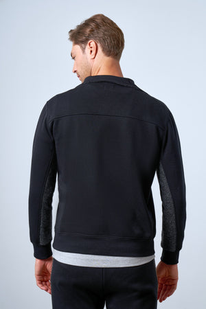 Yarım Fermuarlı Dik Yaka Erkek Sweatshirt - Lacivert