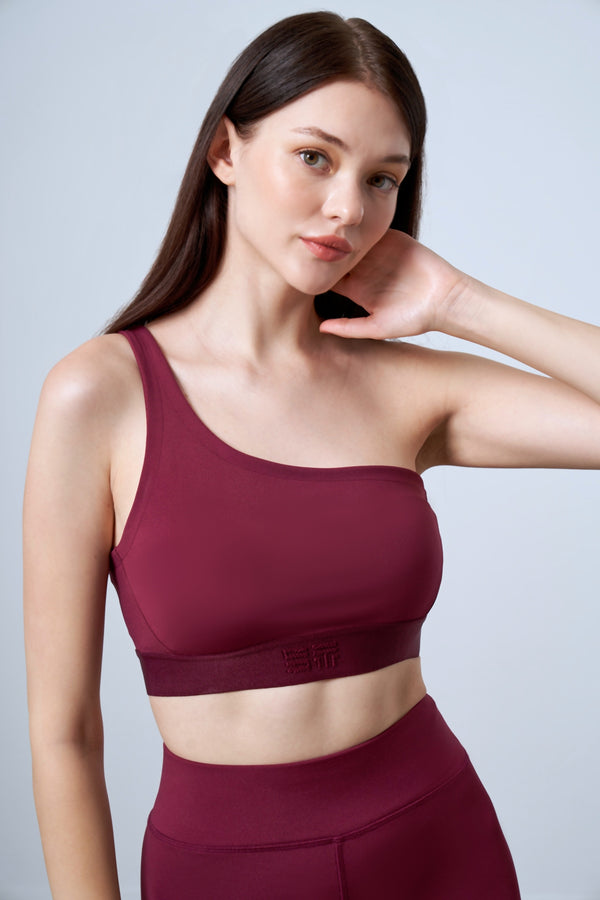 Asimetrik Askılı Kadın Bralet - Bordo