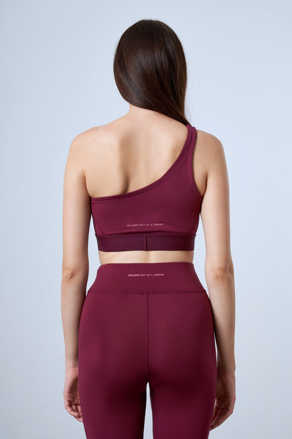 Asimetrik Askılı Kadın Bralet - Bordo
