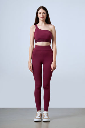 Asimetrik Askılı Kadın Bralet - Bordo