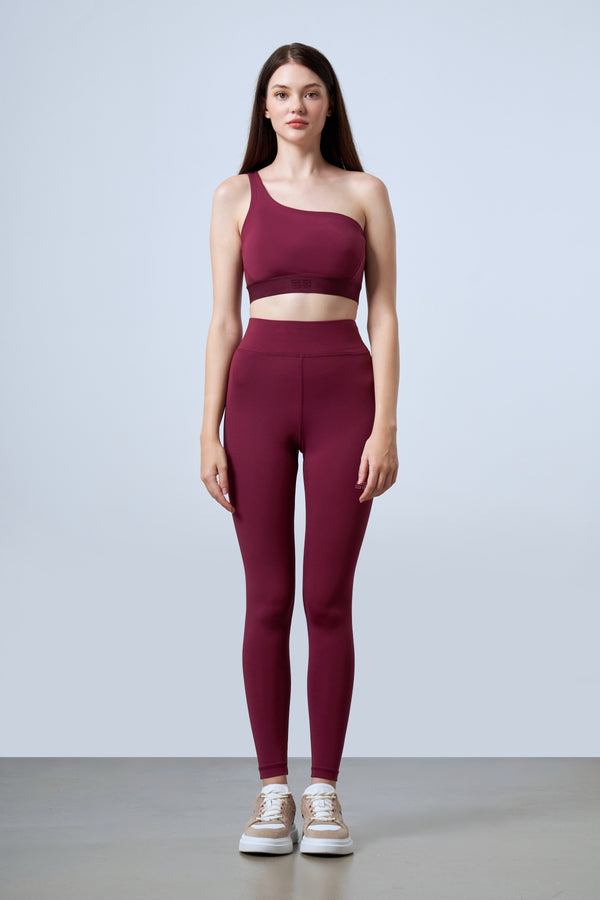 Asimetrik Askılı Kadın Bralet - Bordo