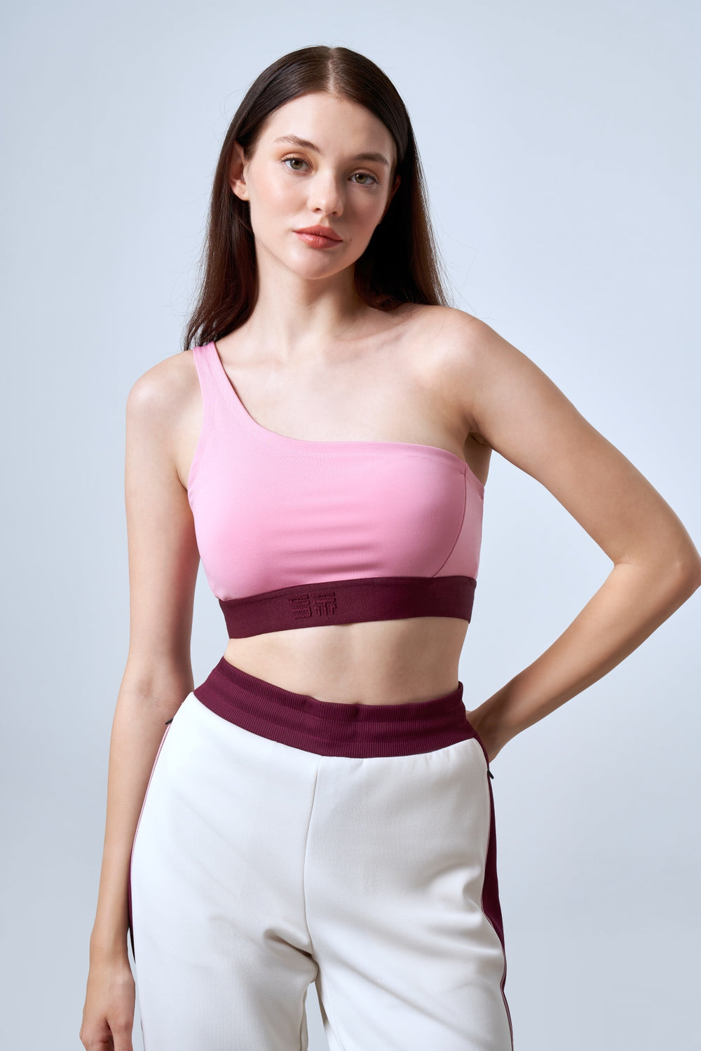 Asimetrik Askılı Kadın Bralet - Pembe