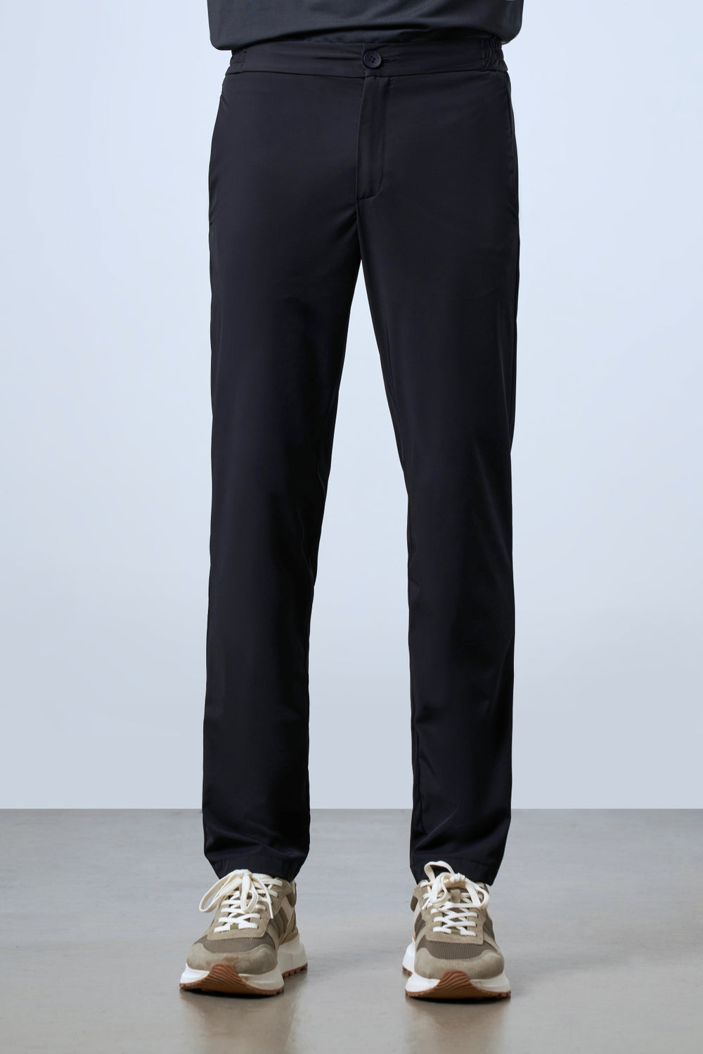 Beli Lastikli Erkek Golf Pantolon - Siyah