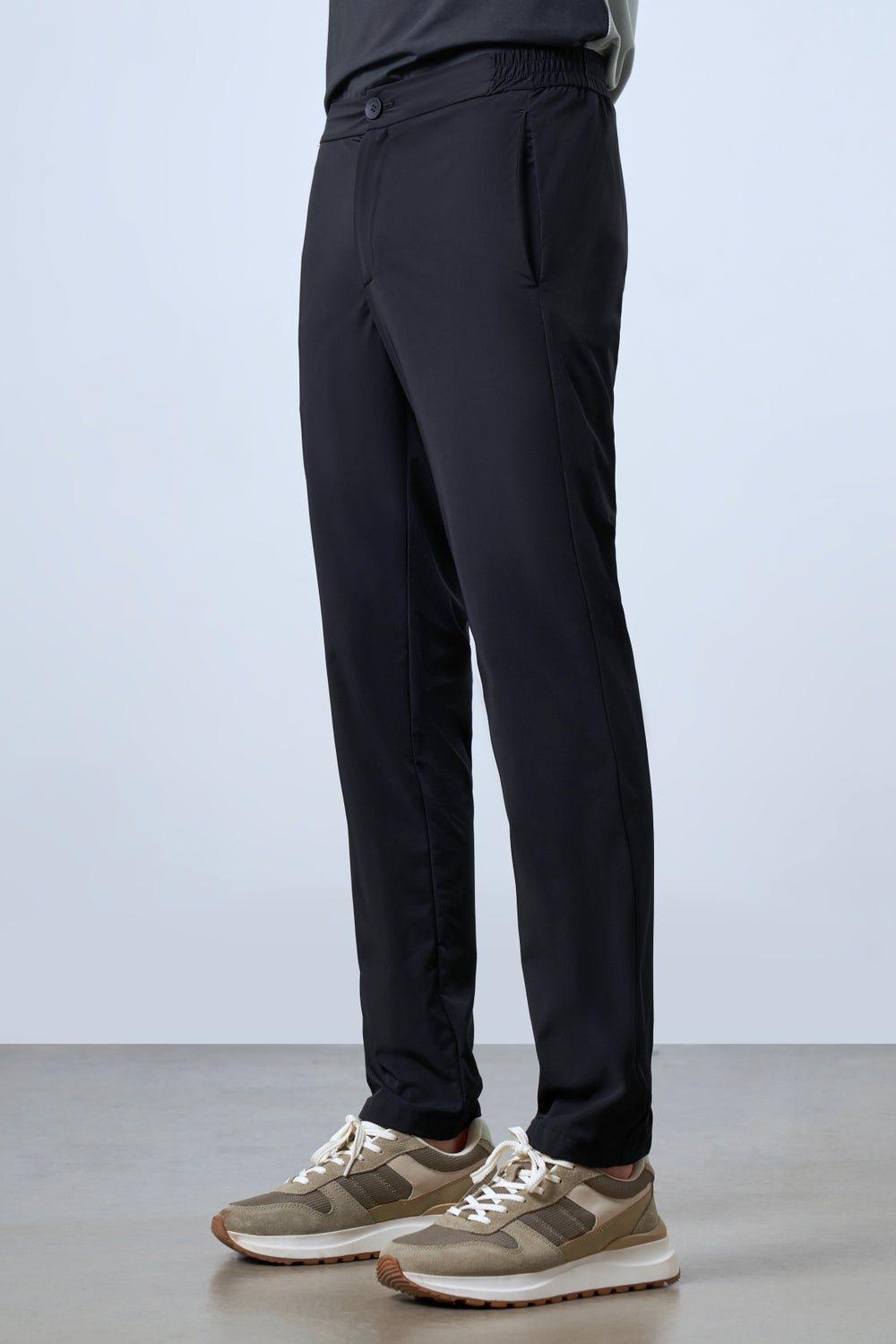 Beli Lastikli Erkek Golf Pantolon - Siyah