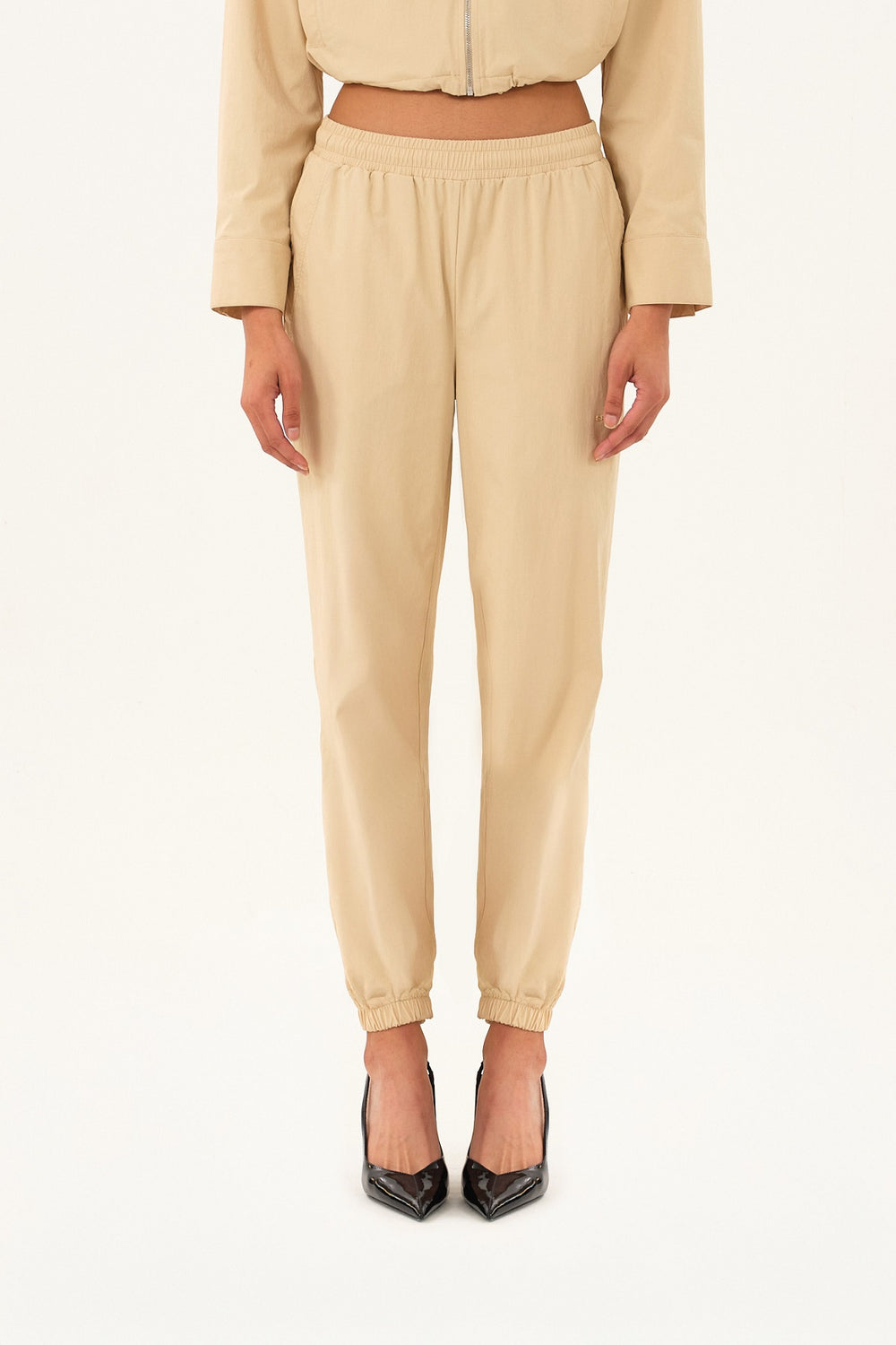 Cep Detaylı Kadın Jogger Pantolon - Bej
