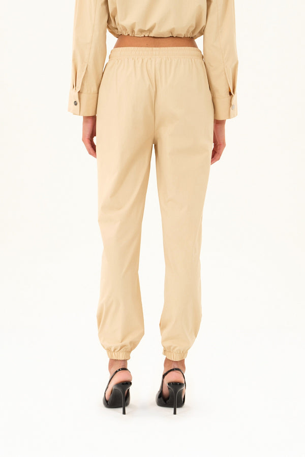 Cep Detaylı Kadın Jogger Pantolon - Bej