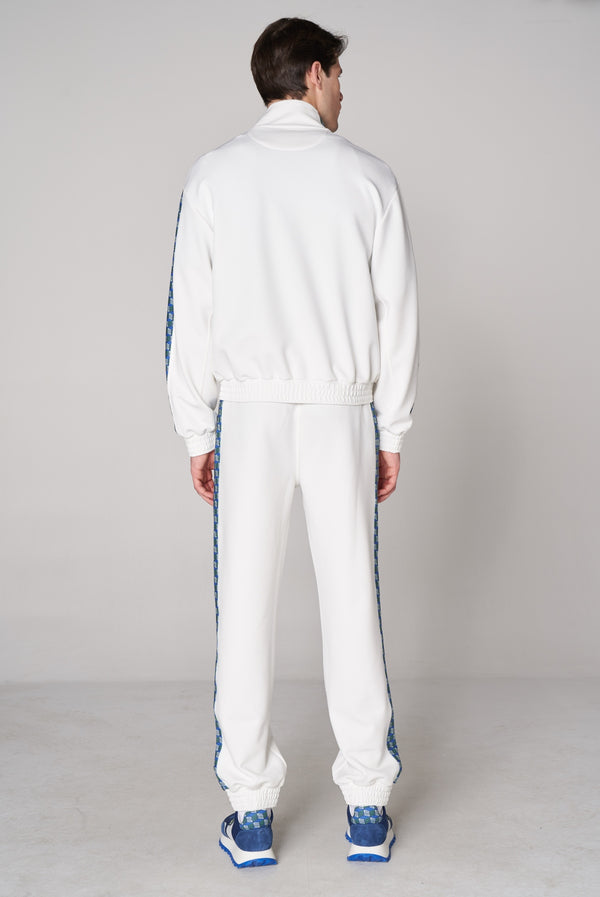 Fermuarlı Erkek Oversize Eşofman Üstü - Beyaz