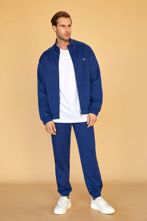 Fermuarlı Erkek Oversize Eşofman Üstü - Lacivert