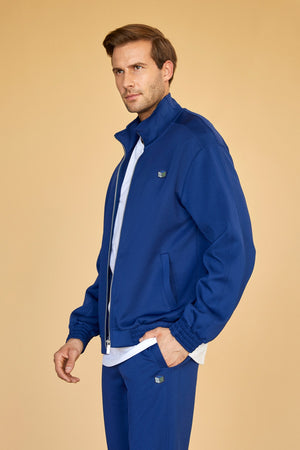 Fermuarlı Erkek Oversize Eşofman Üstü - Lacivert