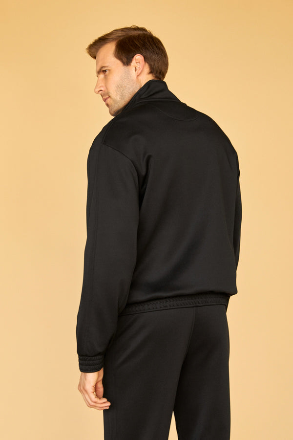 Fermuarlı Erkek Oversize Eşofman Üstü - Siyah