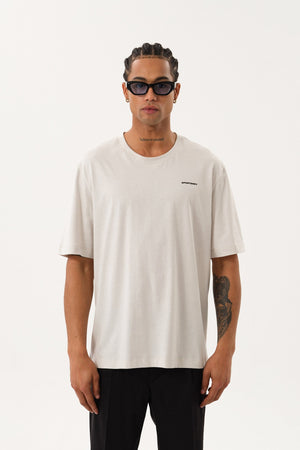 Grafik Baskılı Erkek Oversize Bisiklet Yaka T-shirt - Gri