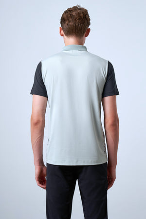 Kontrast Renk Panelli Erkek Golf Polo - Siyah
