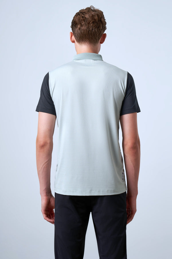 Kontrast Renk Panelli Erkek Golf Polo - Siyah