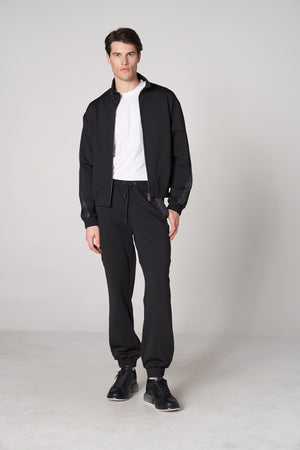 Monogram Şerit Detaylı Erkek Jogger Eşofman Altı - Siyah