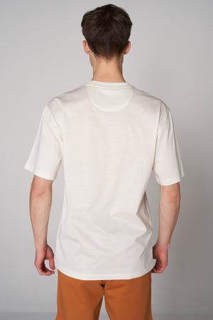 Organik Pamuklu Erkek Bisiklet Yaka Oversize T-shirt - Ekru