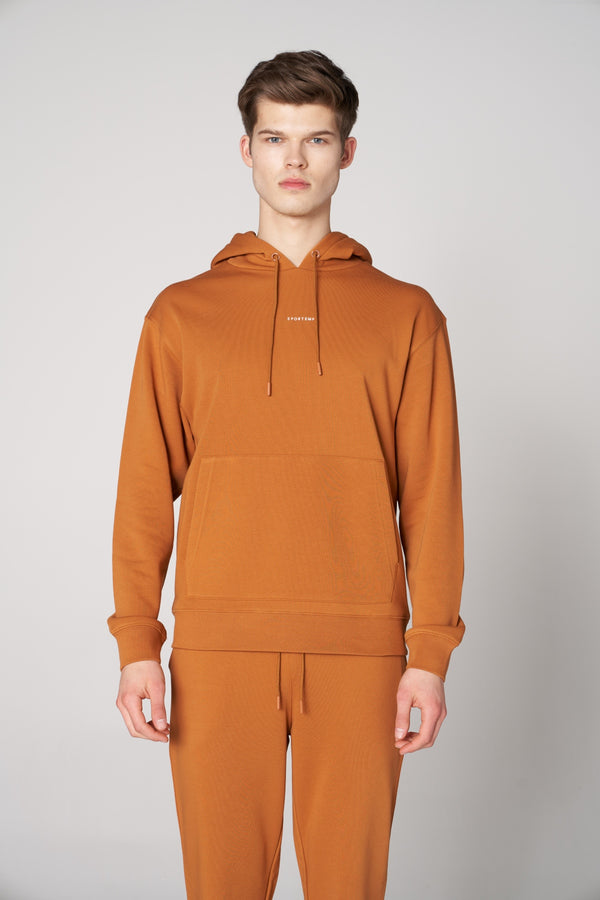 Organik Pamuklu Erkek Oversize Hoodie - Hardal