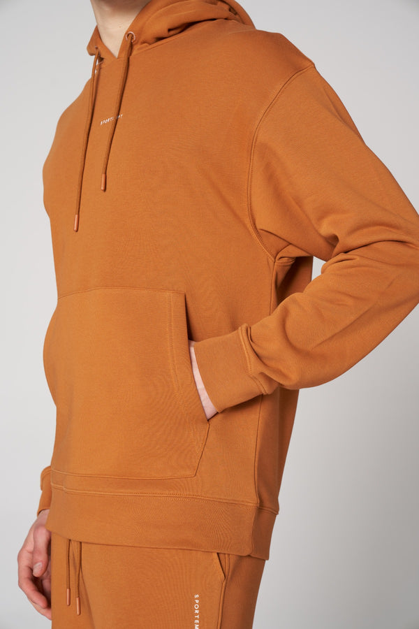 Organik Pamuklu Erkek Oversize Hoodie - Hardal