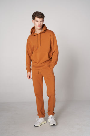 Organik Pamuklu Erkek Oversize Hoodie - Hardal