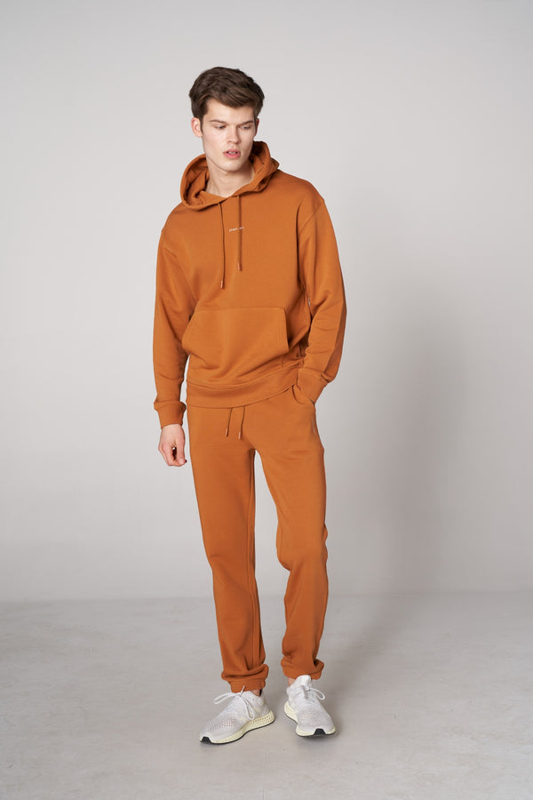 Organik Pamuklu Erkek Oversize Hoodie - Hardal