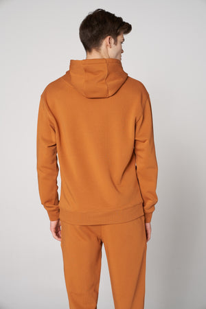 Organik Pamuklu Erkek Oversize Hoodie - Hardal
