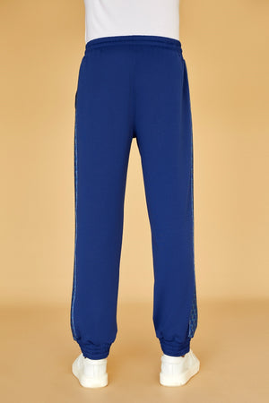 Paçası Lastikli Erkek Oversize Panelli Eşofman Altı - Lacivert