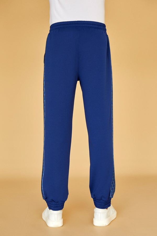 Paçası Lastikli Erkek Oversize Panelli Eşofman Altı - Lacivert