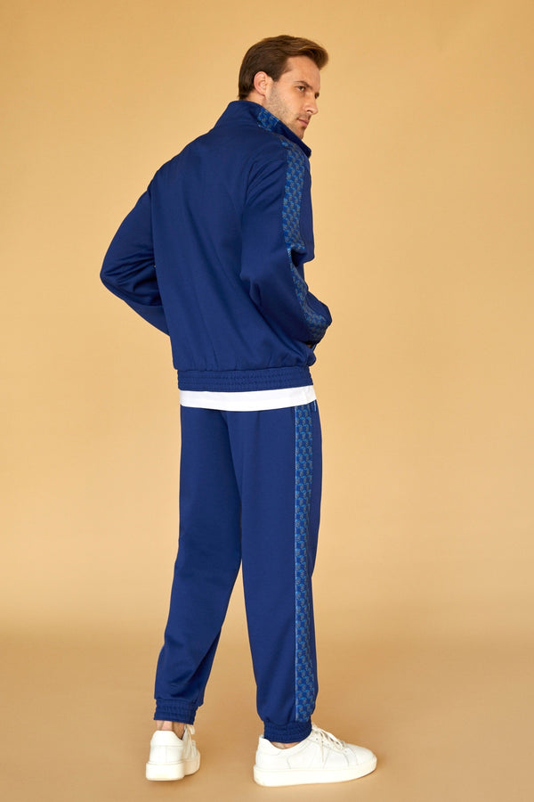 Paçası Lastikli Erkek Oversize Panelli Eşofman Altı - Lacivert