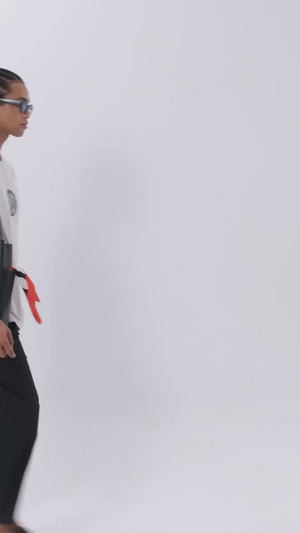 Grafik Baskılı Erkek Oversize T-shirt - Gri