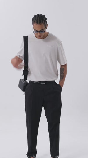 Grafik Baskılı Erkek Oversize Bisiklet Yaka T-shirt - Gri