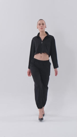 Cep Detaylı Kadın Jogger Pantolon - Siyah