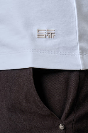 Slim Fit Erkek Bisiklet Yaka T-shirt - Beyaz